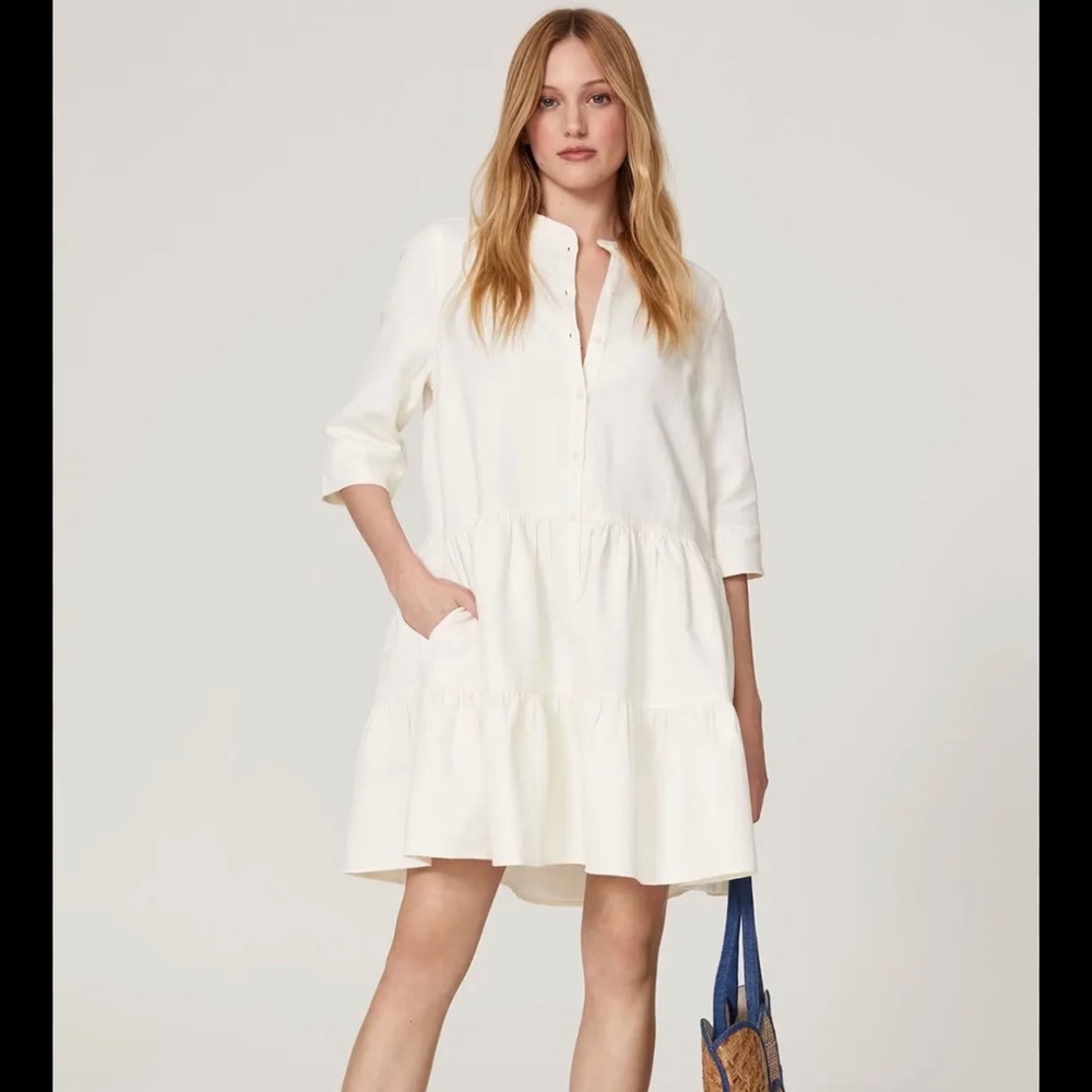 Apiece Apart Maurine Drop Waist Dress Cream Size S